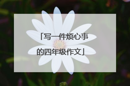 写一件烦心事的四年级作文