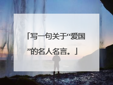 写一句关于“爱国”的名人名言。