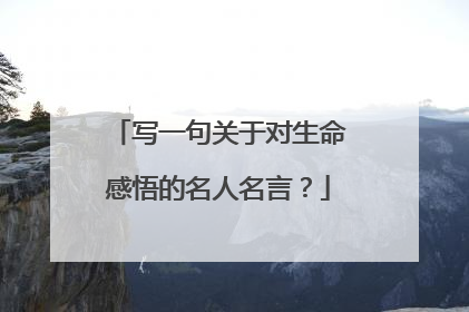 写一句关于对生命感悟的名人名言?
