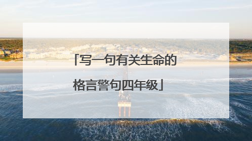 写一句有关生命的格言警句四年级