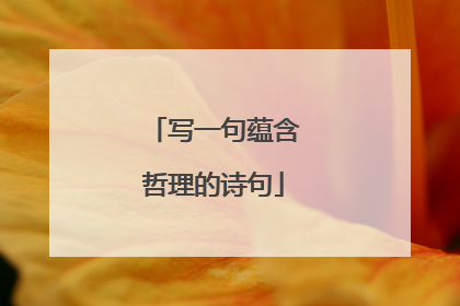 写一句蕴含哲理的诗句