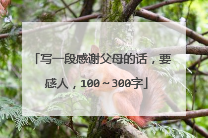 写一段感谢父母的话,要感人,100~300字