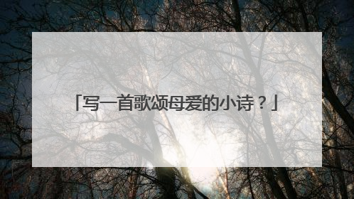 写一首歌颂母爱的小诗?