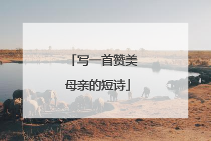 写一首赞美母亲的短诗