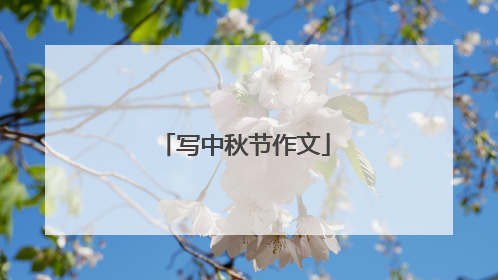 写中秋节作文