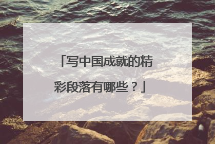写中国成就的精彩段落有哪些?