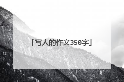 写人的作文350字