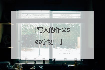 写人的作文500字初一