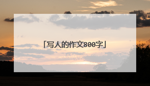 写人的作文800字