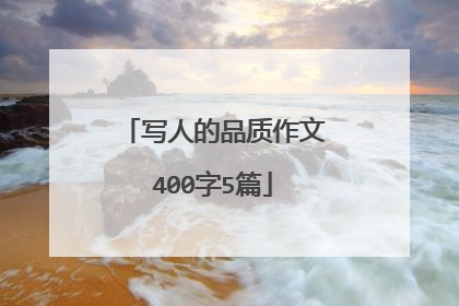 写人的品质作文400字5篇
