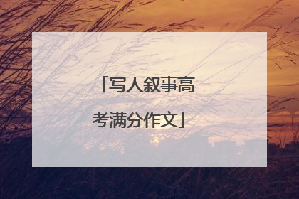 写人叙事高考满分作文