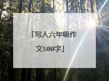 写人六年级作文500字