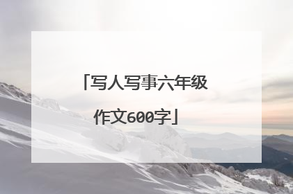 写人写事六年级作文600字