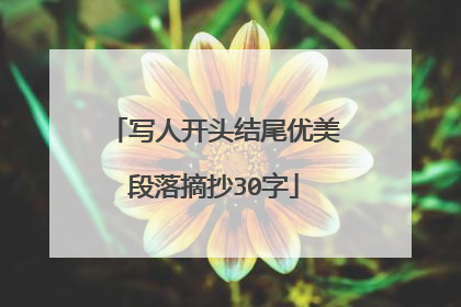 写人开头结尾优美段落摘抄30字
