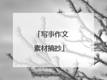 写事作文素材摘抄