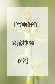 写事好作文摘抄500字
