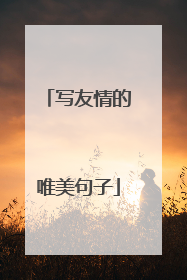 写友情的唯美句子