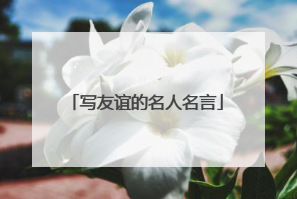 写友谊的名人名言