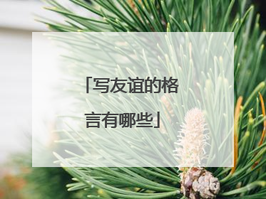 写友谊的格言有哪些