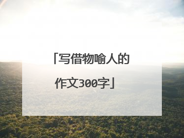 写借物喻人的作文300字