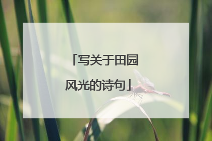 写关于田园风光的诗句