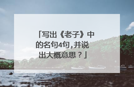 写出《老子》中的名句4句,并说出大概意思?