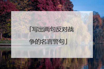 写出两句反对战争的名言警句
