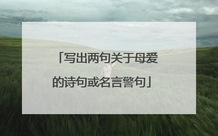 写出两句关于母爱的诗句或名言警句
