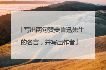 写出两句赞美鲁迅先生的名言,并写出作者