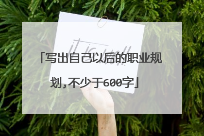 写出自己以后的职业规划,不少于600字