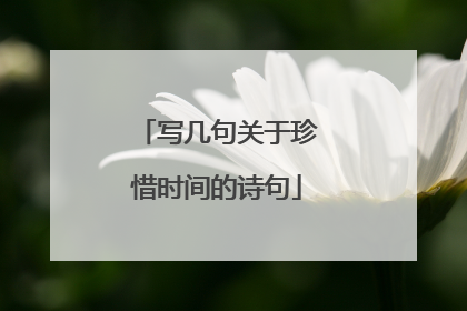 写几句关于珍惜时间的诗句