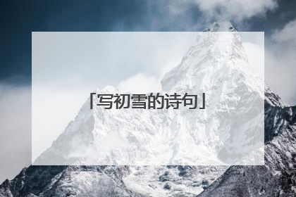 写初雪的诗句