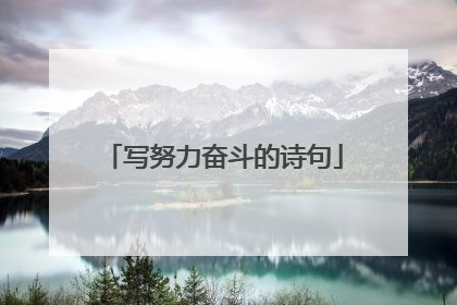 写努力奋斗的诗句