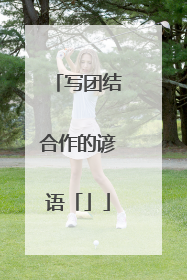 写团结合作的谚语「」