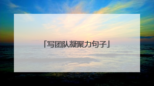 写团队凝聚力句子