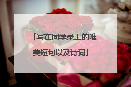 写在同学录上的唯美短句以及诗词