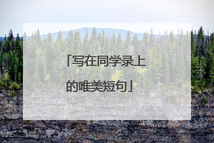 写在同学录上的唯美短句