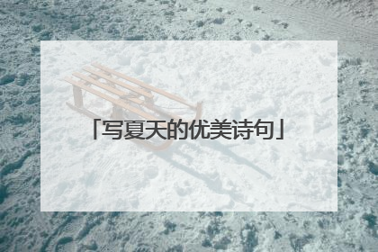 写夏天的优美诗句