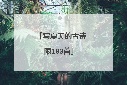 写夏天的古诗限100首