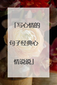 写心情的句子经典心情说说