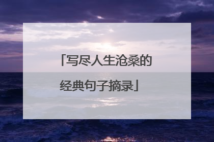 写尽人生沧桑的经典句子摘录