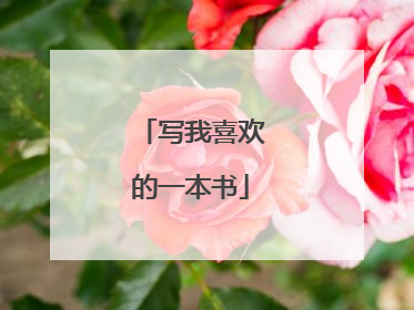 写我喜欢的一本书