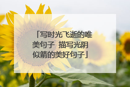 写时光飞逝的唯美句子 描写光阴似箭的美好句子