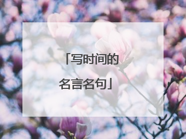 写时间的名言名句