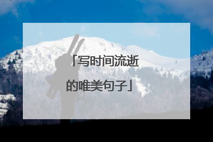 写时间流逝的唯美句子