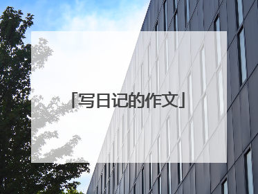 写日记的作文
