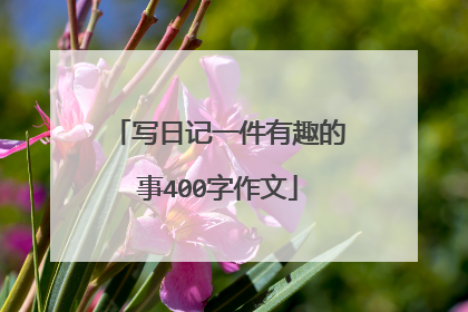 写日记一件有趣的事400字作文