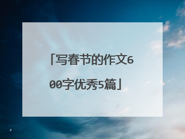 写春节的作文600字优秀5篇