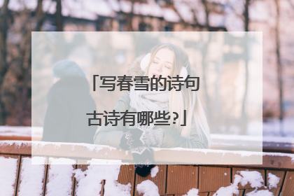 写春雪的诗句古诗有哪些?