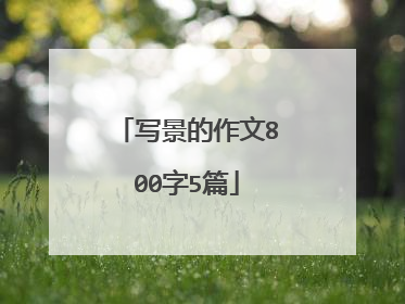 写景的作文800字5篇